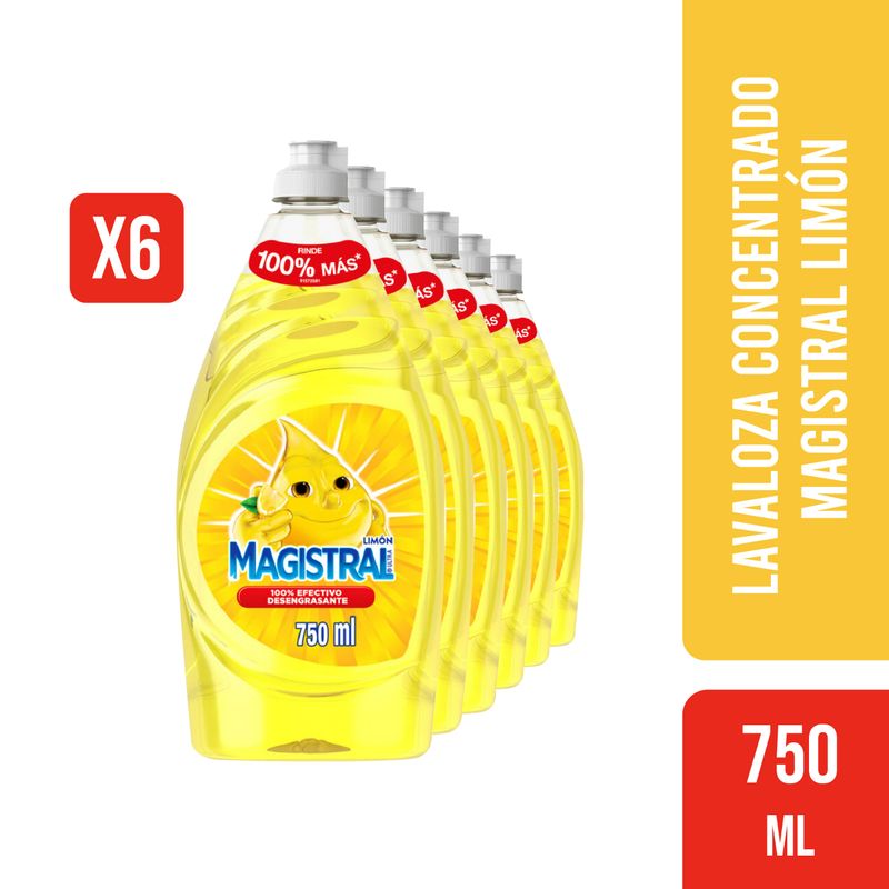 MAGISTRAL - Pack 6 Lavaloza Concentrado Magistral Limón 750ml