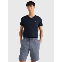 TOMMY HILFIGER - Polera Essential Cotton Neck Azul