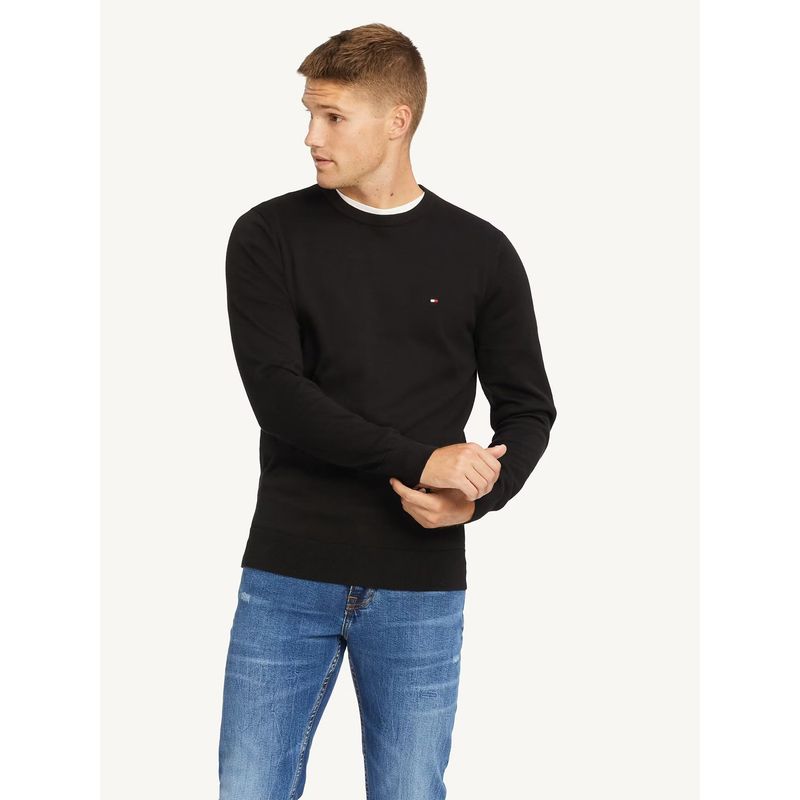 TOMMY HILFIGER - Sweater Básico Signature C-Neck Negro Tommy Hilfiger