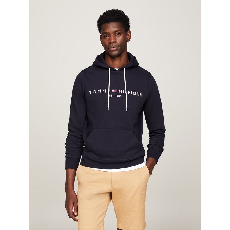 TOMMY HILFIGER - Polerón Hoodie Essential Logo Azul Tommy Hilfiger