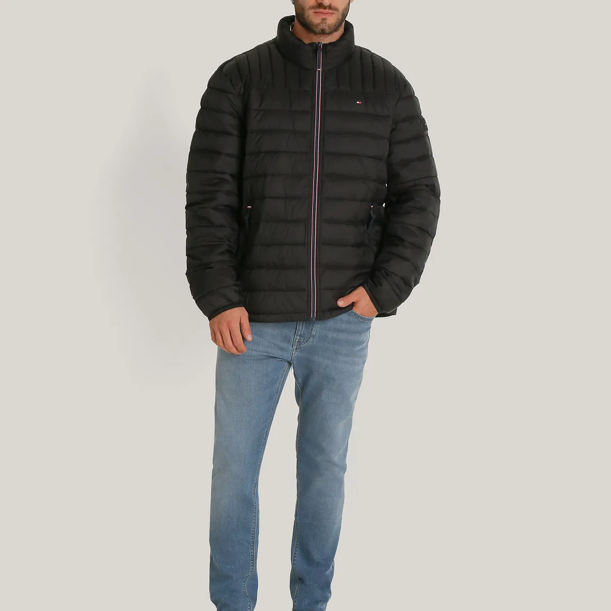 TOMMY HILFIGER - Parka Weight Quilted Negro Tommy Hilfiger
