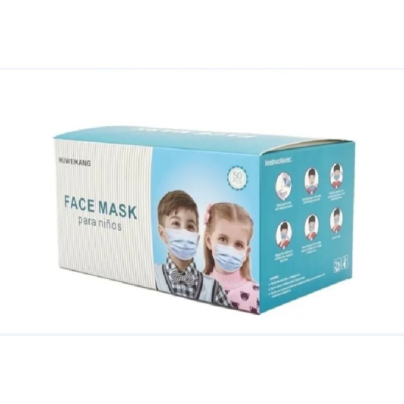 GENERICO - Mascarilla Desechable Niño arcoiris 50 Uni Certificada