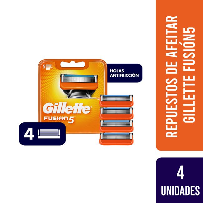GILLETTE - Repuestos de Afeitar Gillette Fusion5 4 Unidades