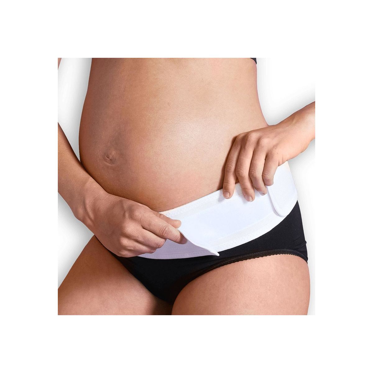 CARRIWELL - Cinturón Soporte Adjustable Velcro Embarazo Blanco CARRIWELL