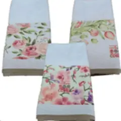 DCOBRE - PAÑO DE LOZA ABSORBENTE 3 UNIDADES MODELO FLORES EN COBRE