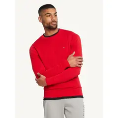 TOMMY HILFIGER - Sweater Básico Signature C-Neck Rojo Hombre