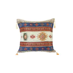 TURKUAZ - Cojín turco 42x42 Kilim Blanco y Azul