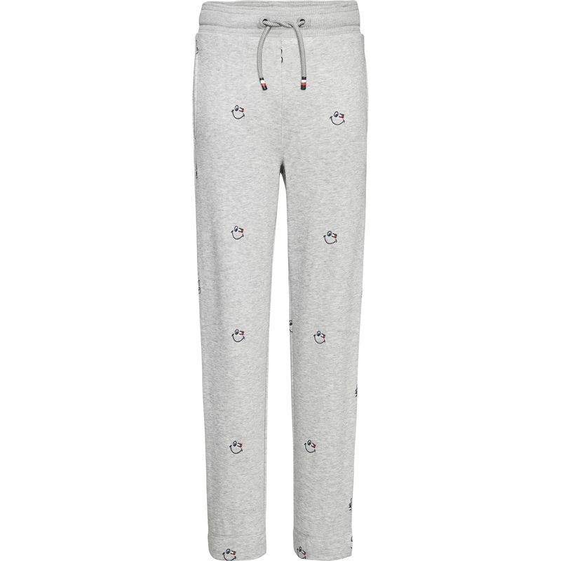 TOMMY HILFIGER - Joggers De Algodón Reciclado Con Logos Gris Tommy Hilfiger