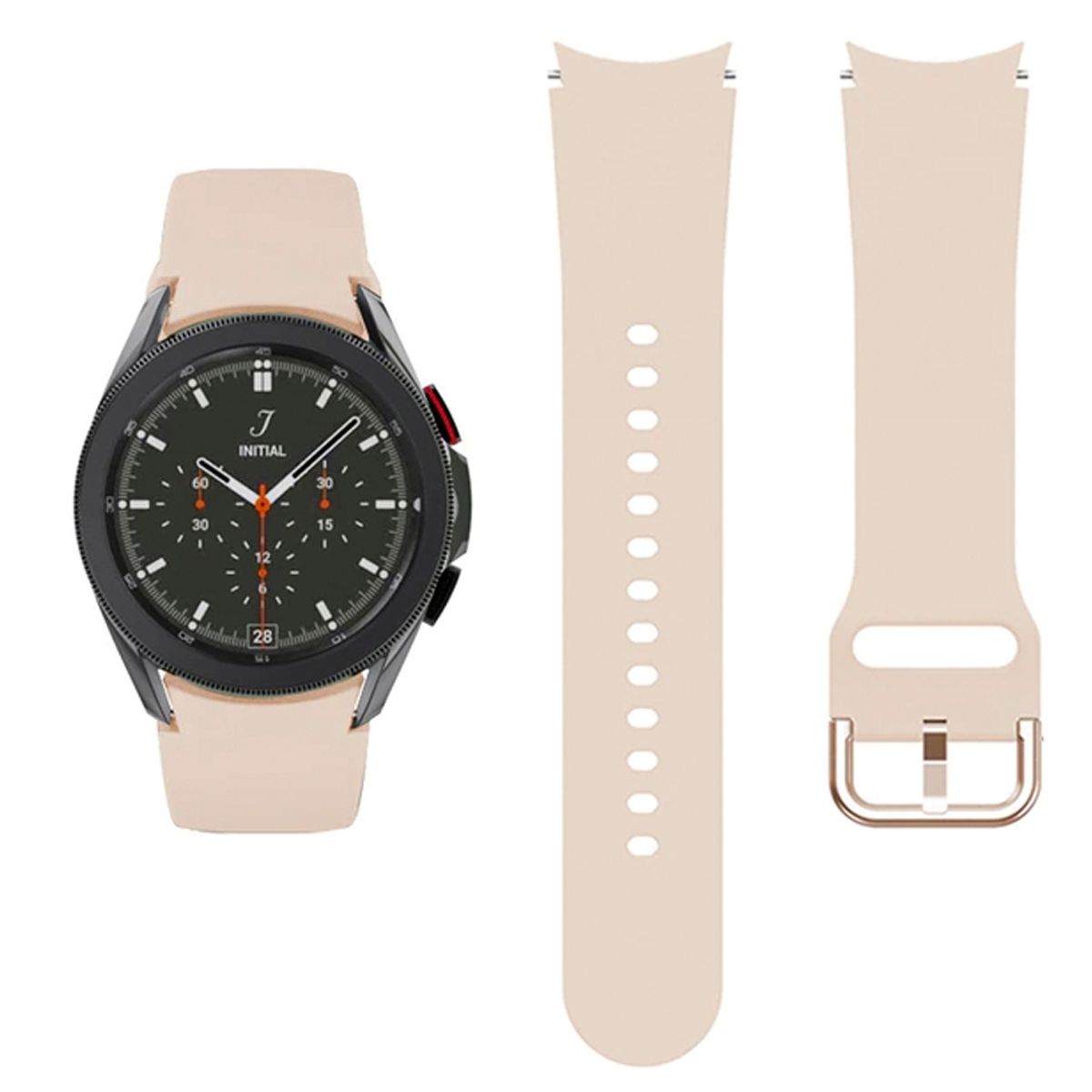 GENERICO - Correa Silicona Premium Para Galaxy Watch 4 / 5 Classic Rosa Palo