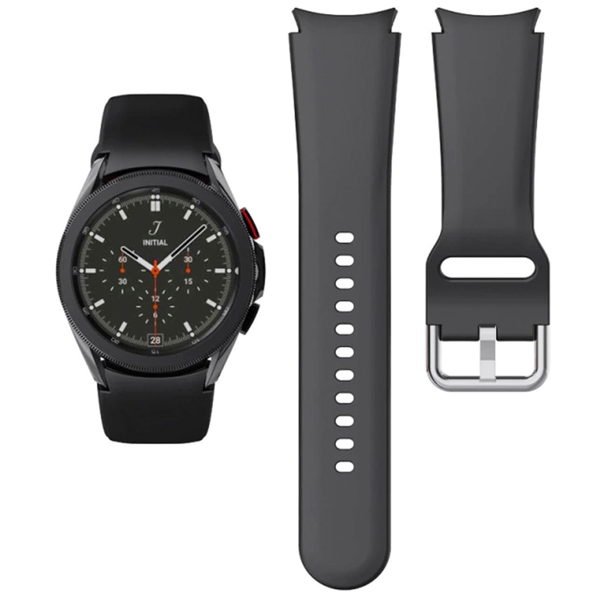 GENERICO - Correa Silicona Premium Para Galaxy Watch 4 / 5 - Classic Negro