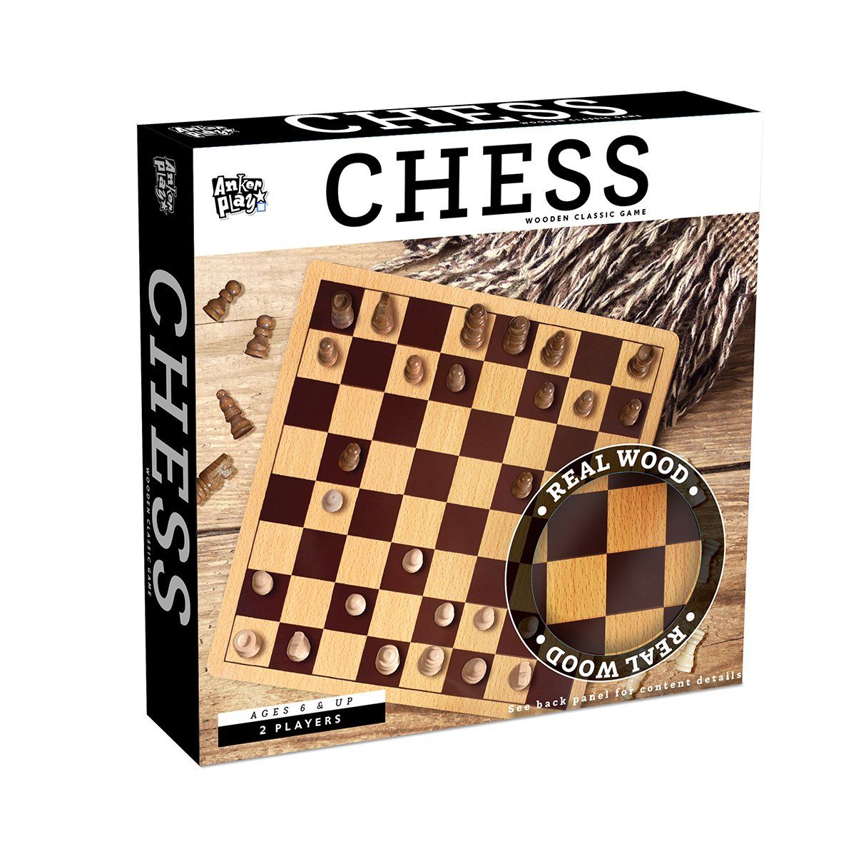 GENERICO - Juego Ajedrez de Madera Anker Play