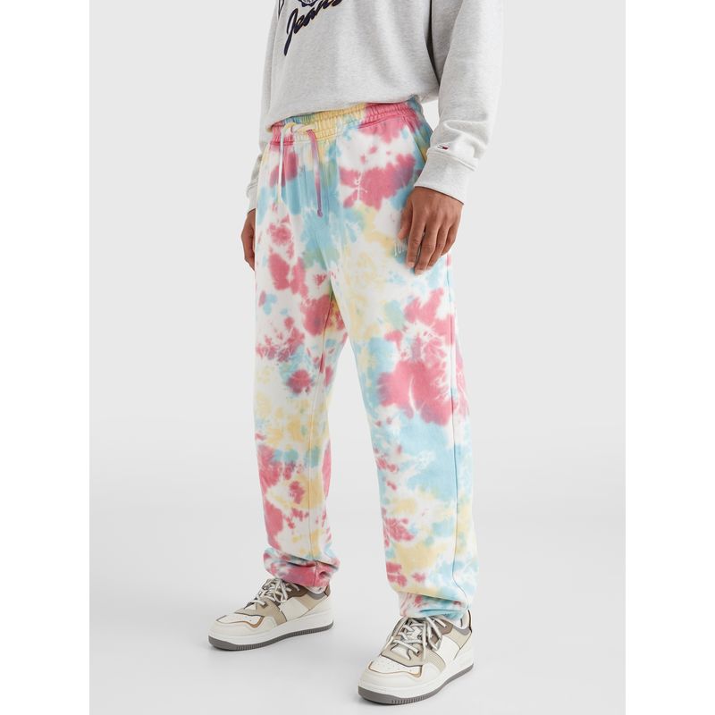 TOMMY HILFIGER - Joggers Tie Dye Con Logo Rosa Tommy Jeans