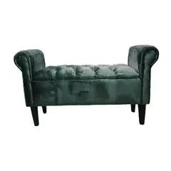 GENERICO - BANQUETA BAUL 110X45 BRAZO REDONDO FELPA GRIS