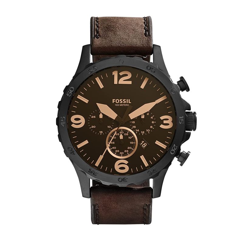 FOSSIL - Reloj Fossil Nate JR1487 para Caballero - Marrón