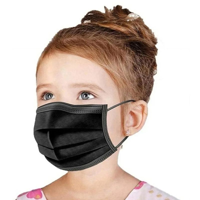 GENERICO - Mascarilla Desechable Niño NEGRA 50 Uni Certificada