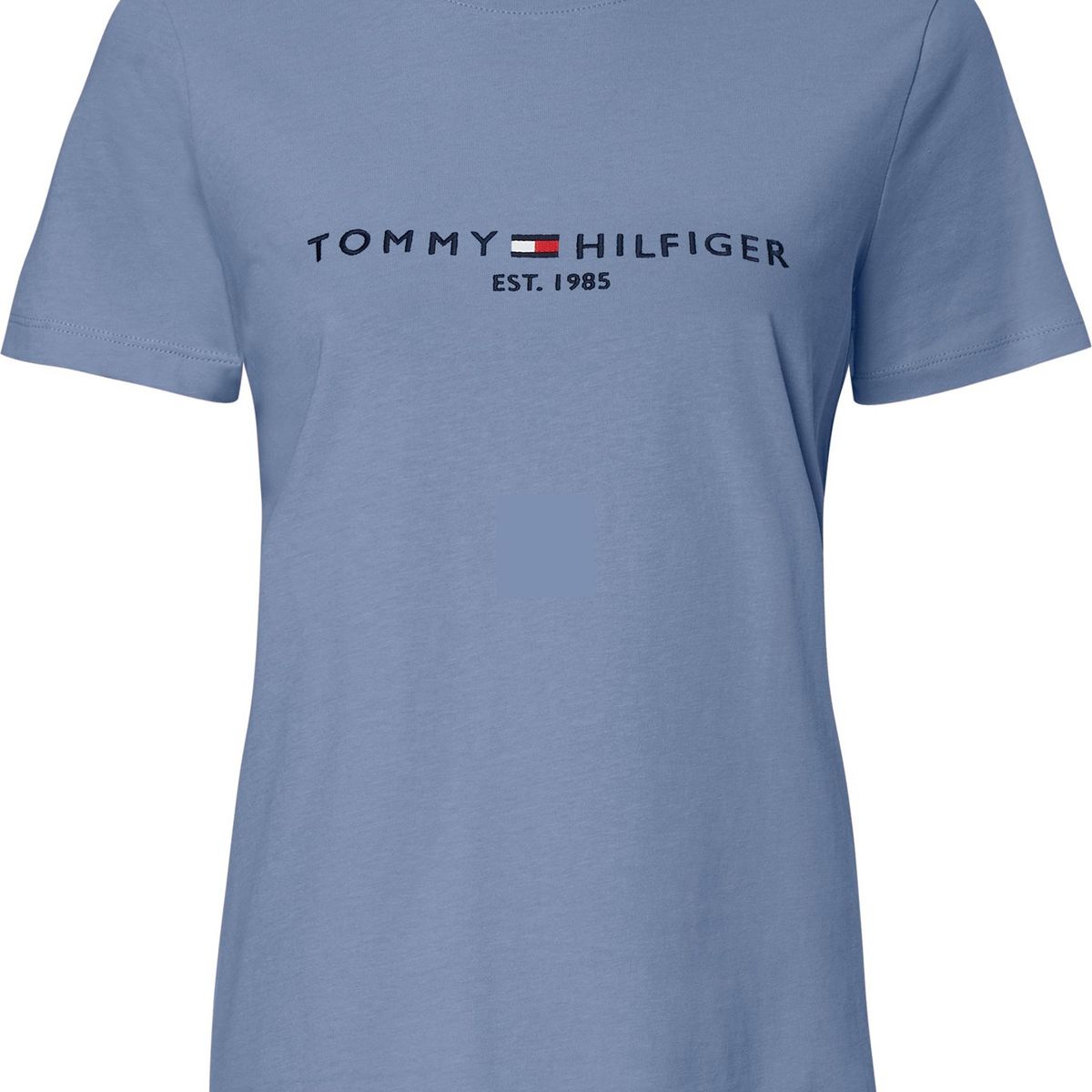 TOMMY HILFIGER - Polera Essential C-Neck Con Logo Celeste Tommy Hilfiger