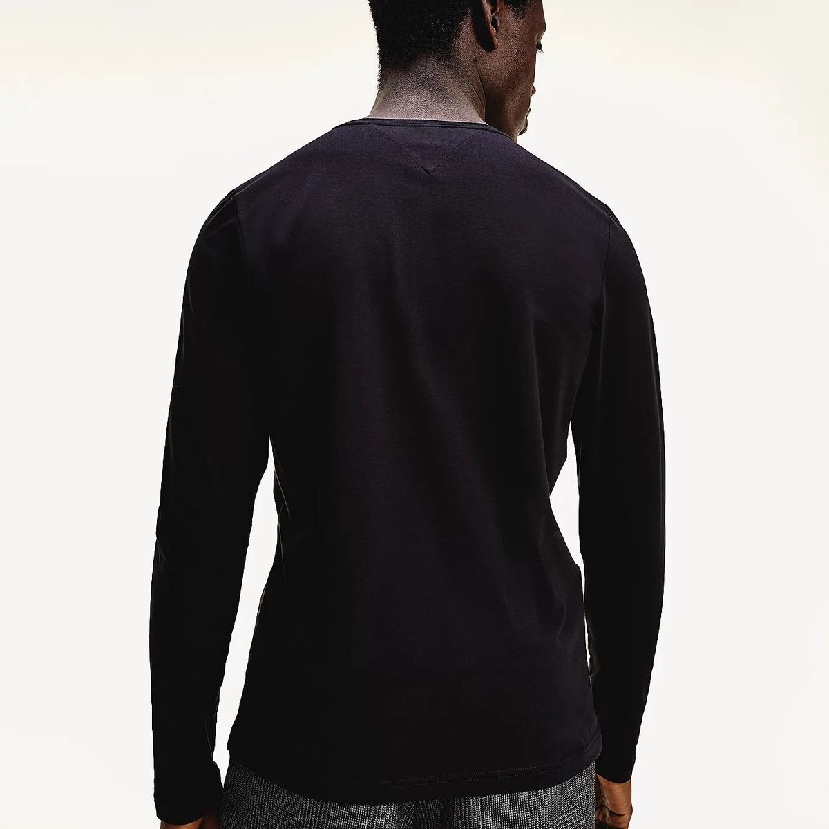 TOMMY HILFIGER - Polera Básica Slim Fit Organic Cotton Negro Tommy Hilfiger