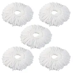 CRUSEC - Pack 5 Repuestos Cabezal Mopa Giratoria 360 Trapeador Blanco