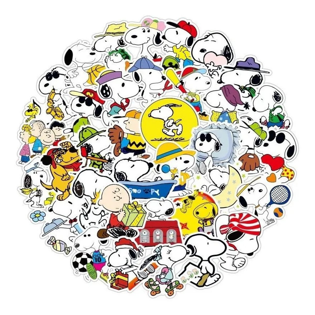 GARSIL - 50 Stickers Snoopy  - Etiquetas Autoadhesivas