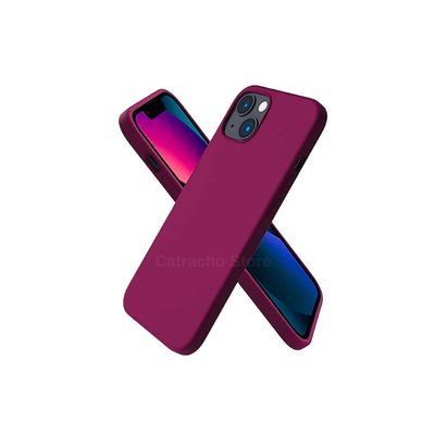 Imagen 2 del producto Carcasa De Silicona Rojo Rosa Para iPhone 13 Normal + Lamina