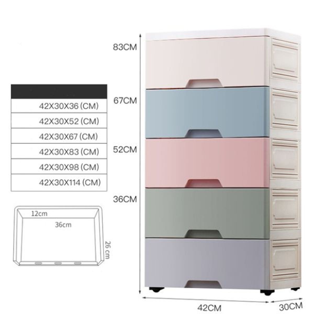 CRUSEC - Cajonera De Almacenamiento Organizador 5 Niveles