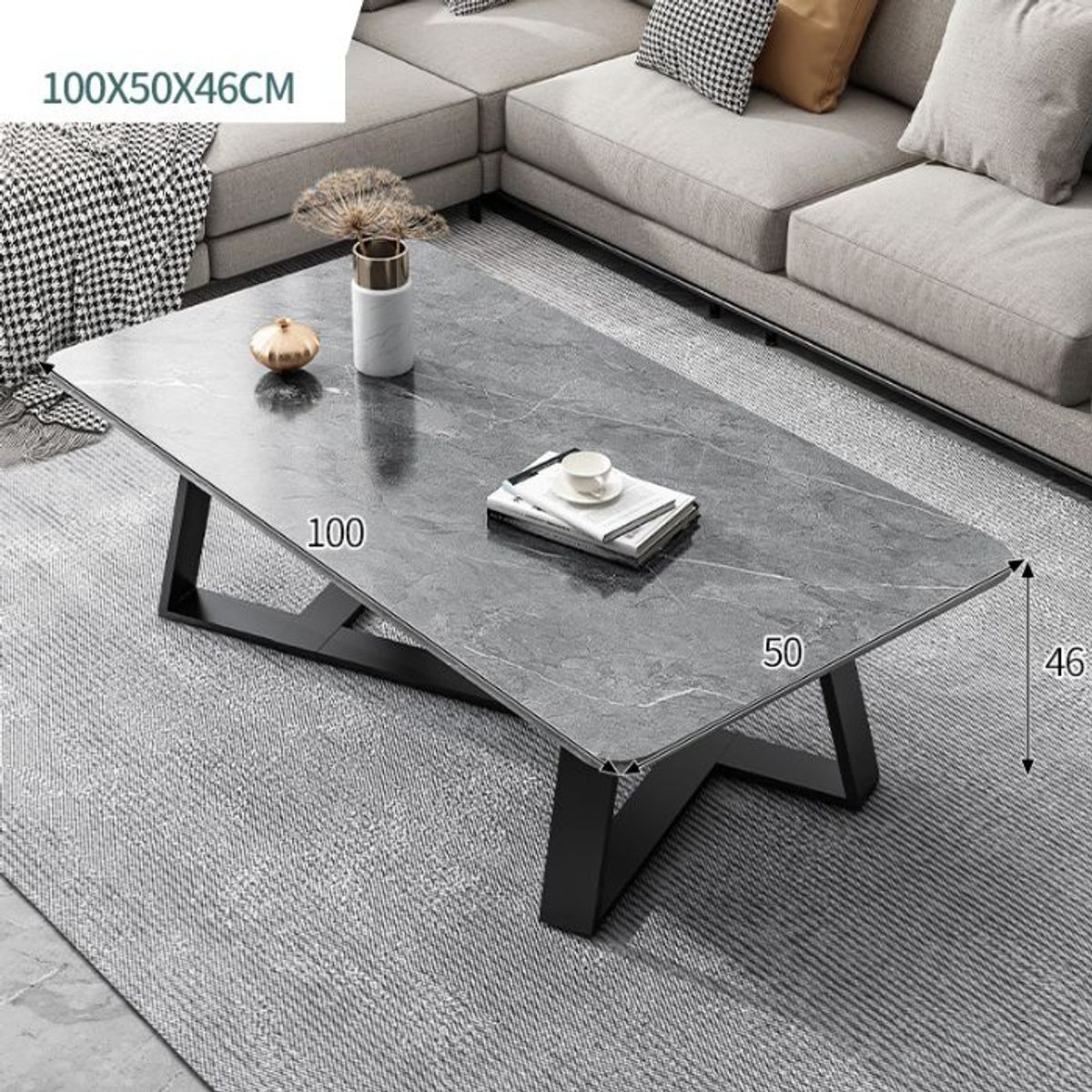 CRUSEC - Mesa De Centro Mármol Sala De Estar Hogar