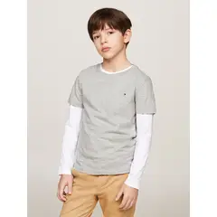 TOMMY HILFIGER - Polera De Niño Essential C-Neck Gris