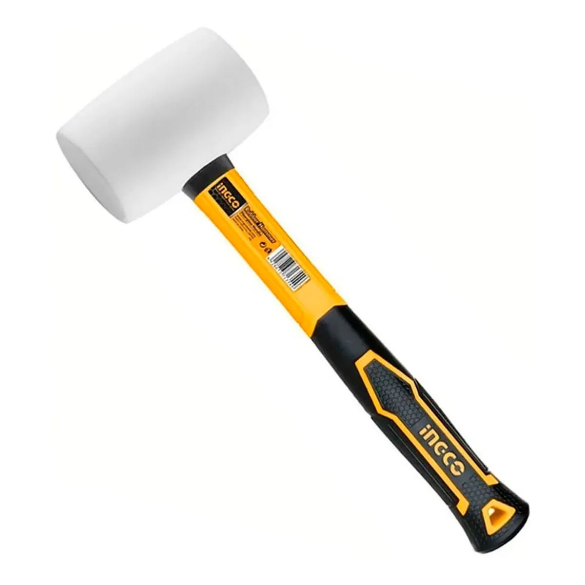INGCO - Combo Martillo Mazo De Goma 8oz Blanco