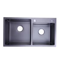 Lavaplatos 68x38 Negro Deluxe Acero Inoxidable