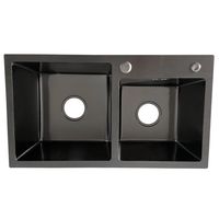 Lavaplatos 78x43A Negro Delux Acero Inoxidable.