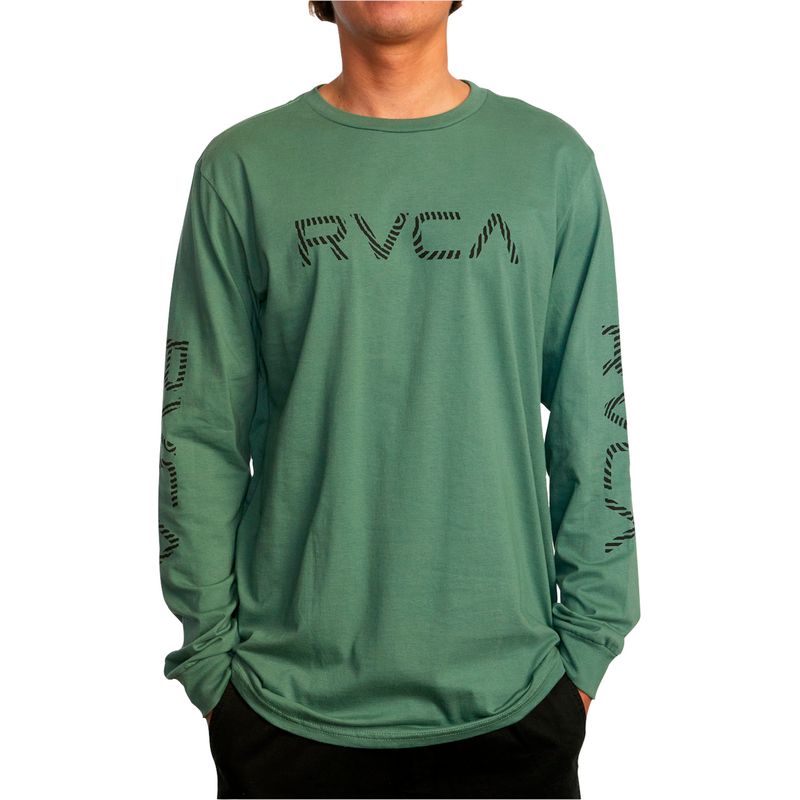RVCA - Polera M/L Hombre Big Fills Verde Oscuro RVCA