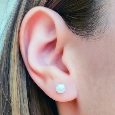 Imagen 2 del producto Aros Perla De Río Pequeño 5mm Plata Fina 925