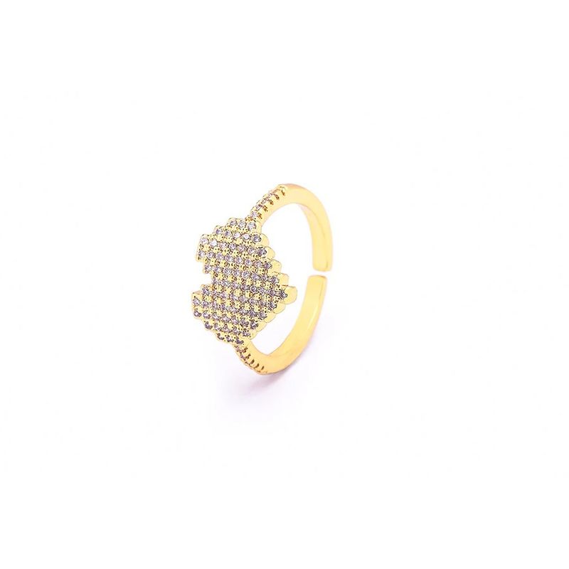 GENERICO - Anillo WHITE LOVE Baño de Oro 18K