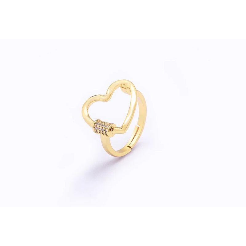 GENERICO - Anillo LOCKED HEART Baño de Oro 18K