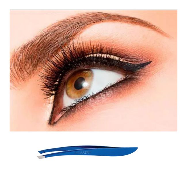 PFIFFERY - Pinza delgada para cejas de punta fina en forma oblicua