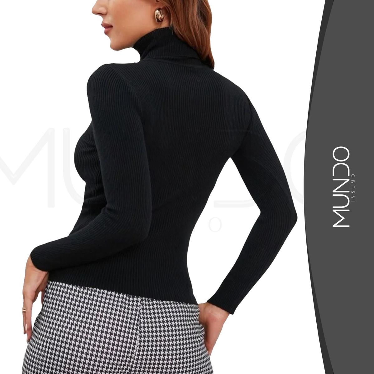 MUNDO INSUMO - Beatle Sweter Cuello Alto Doble De Mujer Varios Colores
