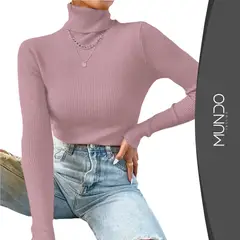 MUNDO INSUMO - Beatle Sweter Cuello Alto Doble De Mujer Varios Colores