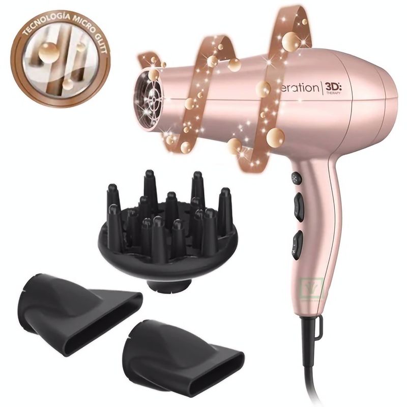 GAMA - Secador De Pelo Gama Italy 3d Therapy Diva 3d Keration Rosa