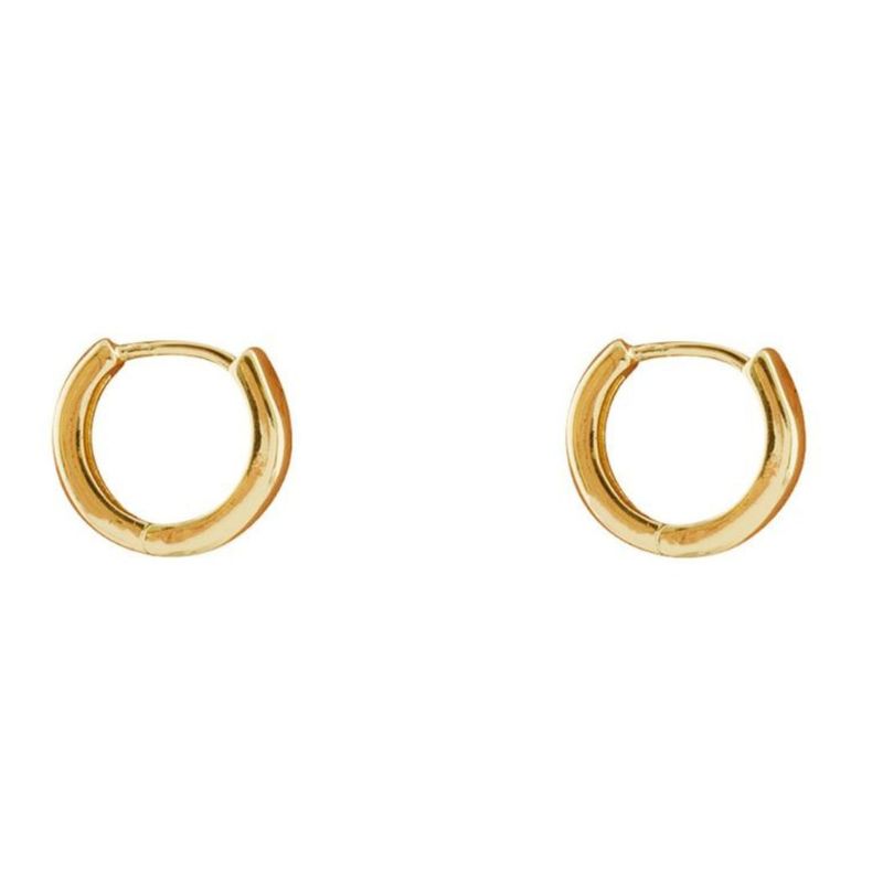 BOAZ JOYAS - Aros Mujer Argollas Lisas 10mm Bañadas en Oro Boaz Joyas