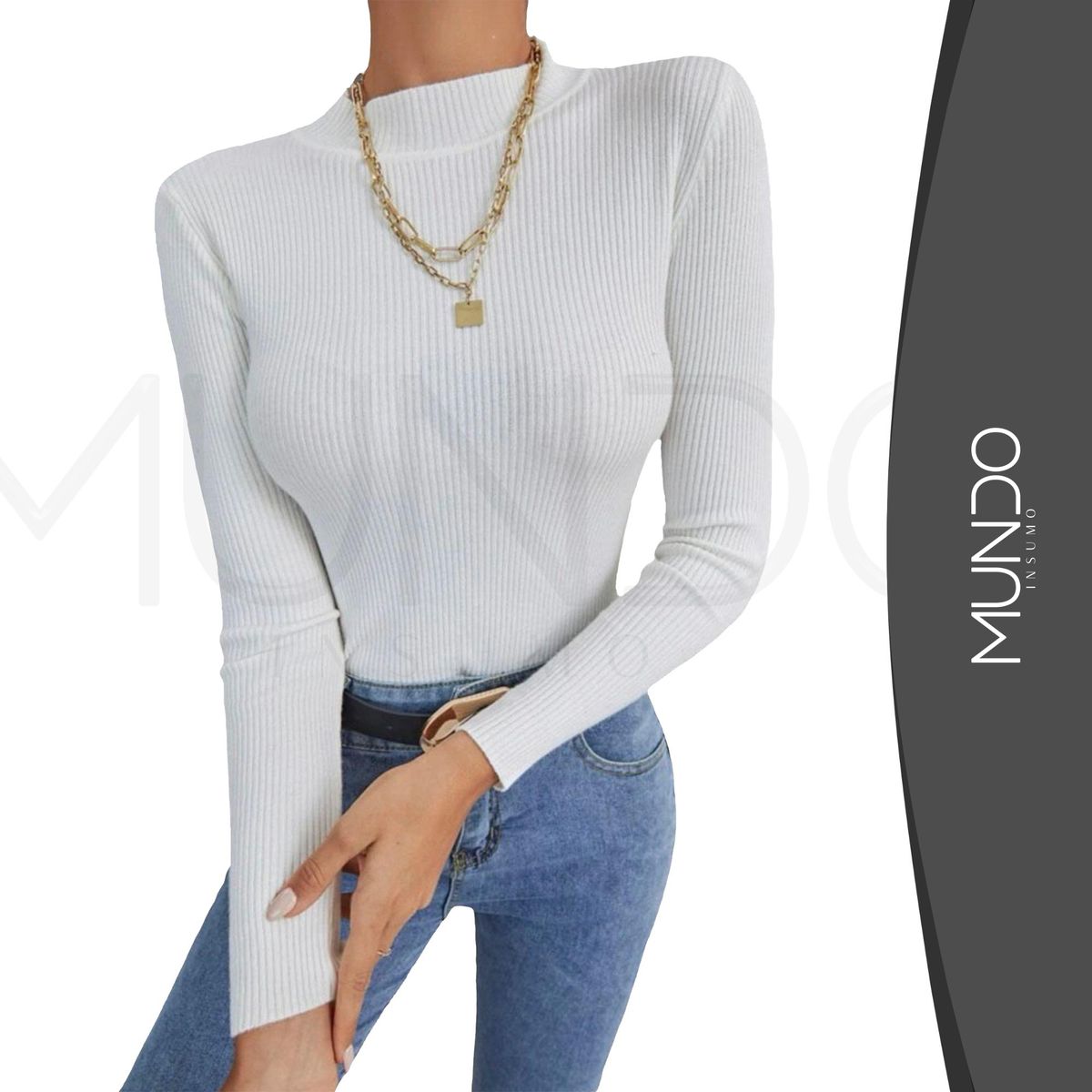 MUNDO INSUMO - Beatle Sweater Cuello Medio De Mujer Varios Colores