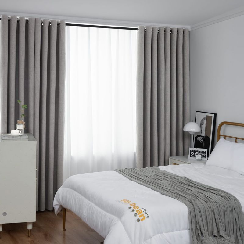 ANGELES DEL HOGAR - Juego Cortinas Blackout 2 Piezas 140x230 Cm Gris