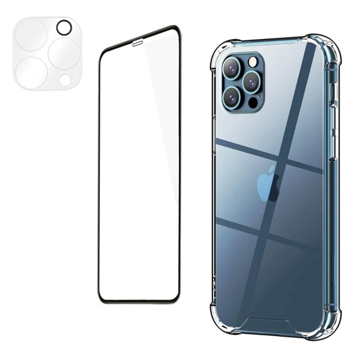 GENERICO - Kit Carcasa para iPhone 11 + Lámina + Glass Cámara