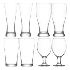 LAV - Juego De 8 Vasos De Cerveza 4 Modelos