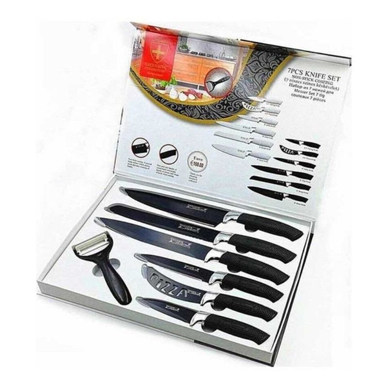 GENERICO - Set de Cuchillos de Cocina 7 Piezas Acero Inoxidable