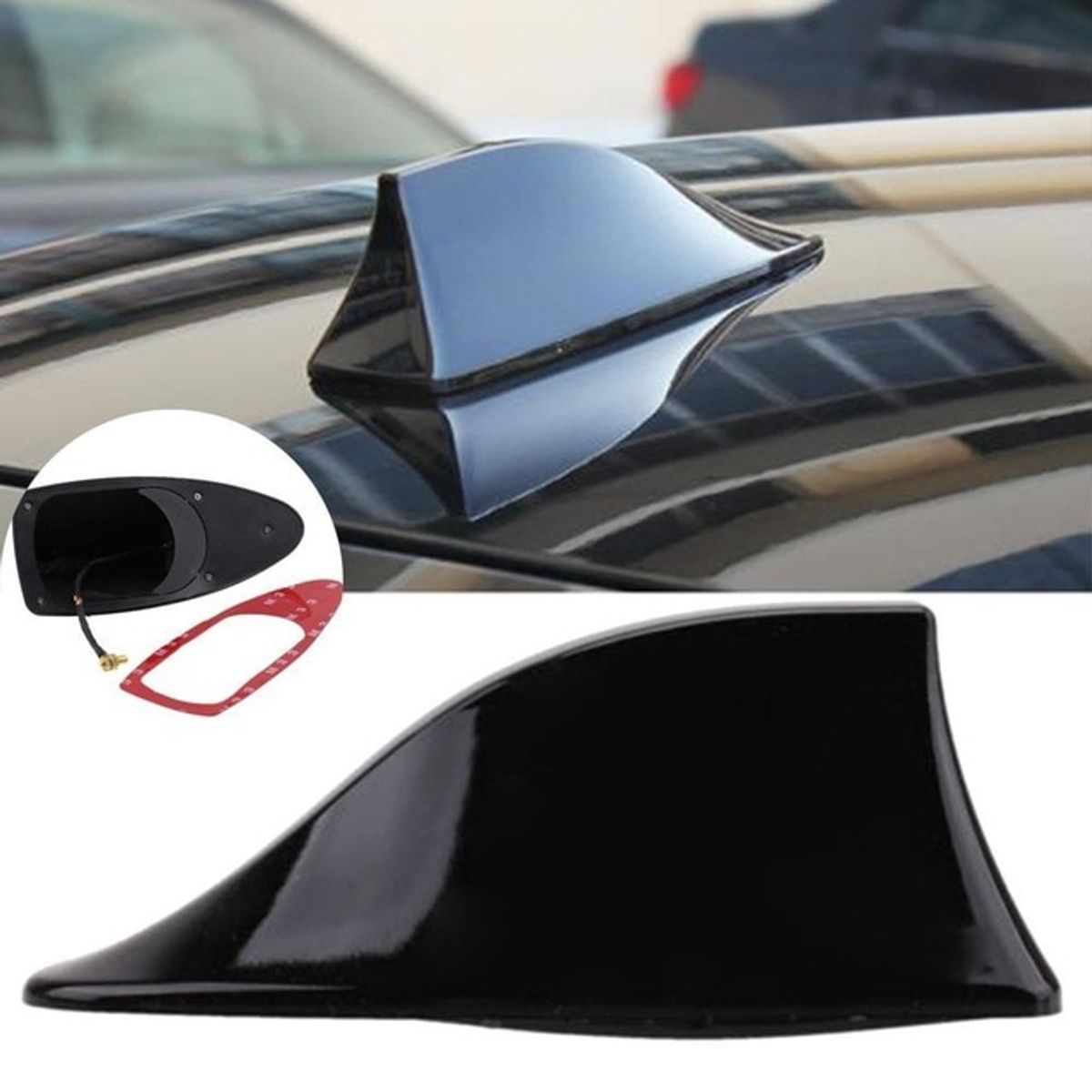 GENERICO - Antena Tiburon  Transmisor Fm  Am Radio NEGRO Auto Karvas