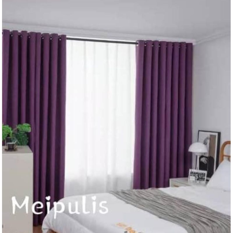 ANGELES DEL HOGAR - Juego Cortinas Blackout 2 Piezas 140x230 Cm Morado