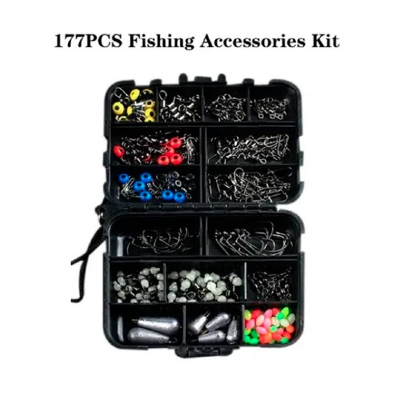 GENERICO - Kit 177 Unidades De Accesorios De Pesca Con Caja De Aparejos