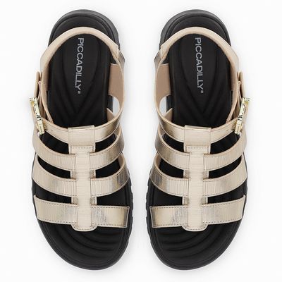 Imagen 2 del producto Sandalia Mujer Dorado/Negro Claudia