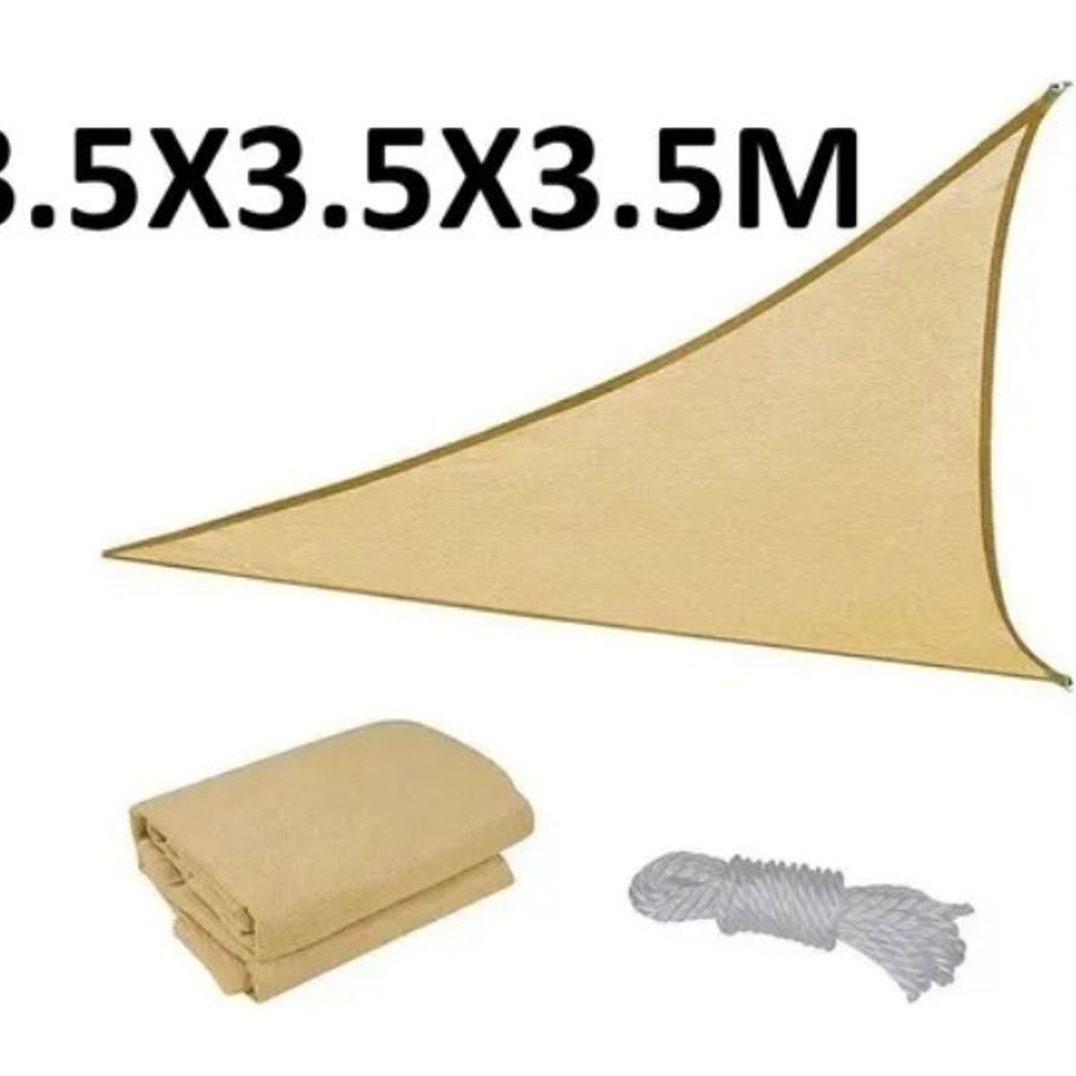 OFERTABKN - Carpa Lona Vela Malla Sombra Triangular 3.5 X 3.5 X 3.5 M