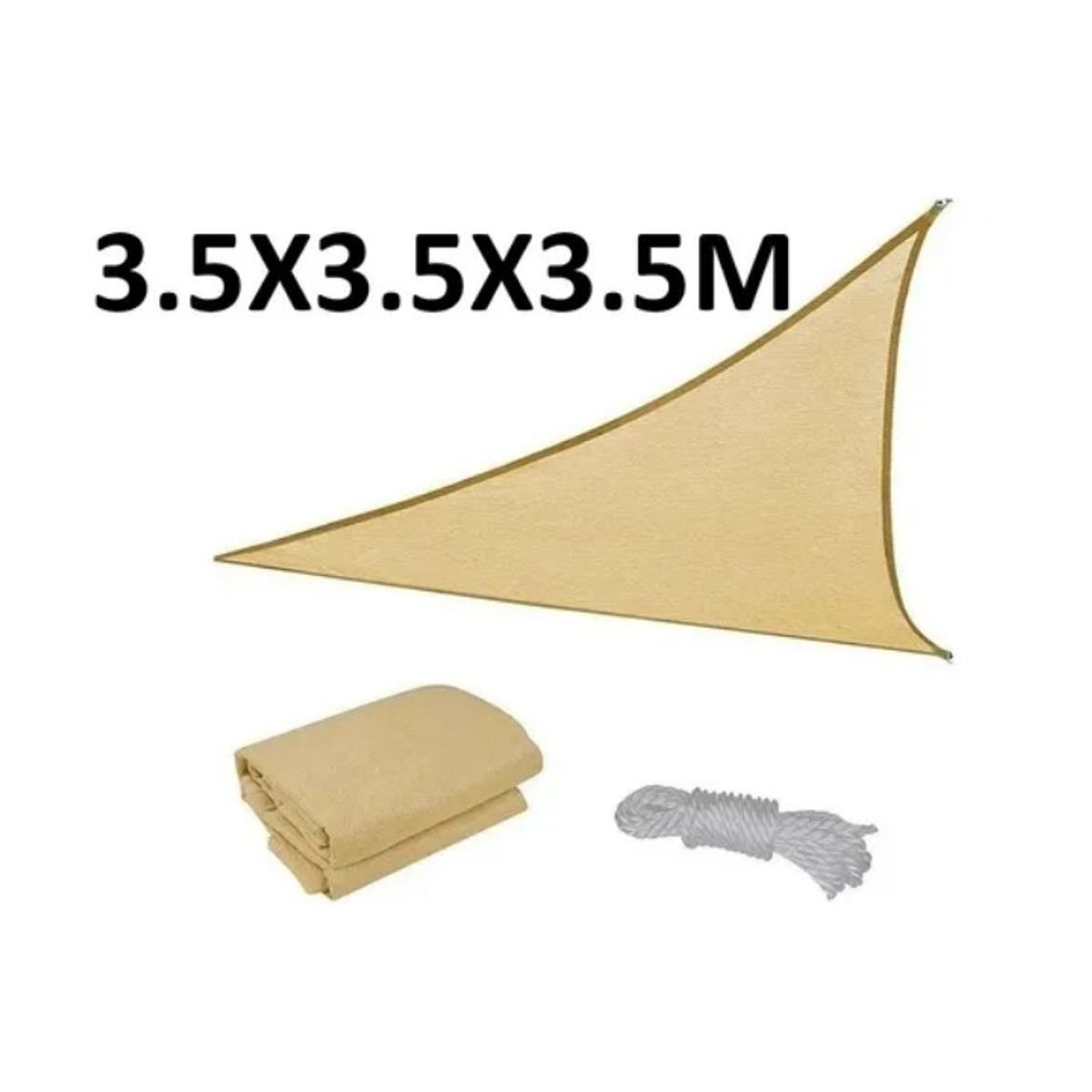 OFERTABKN - Carpa Lona Vela Malla Sombra Triangular 3.5 X 3.5 X 3.5 M